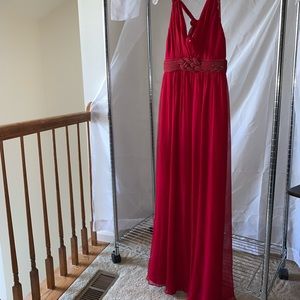 BCBGMaxAzria Deep Red Silk Long dress